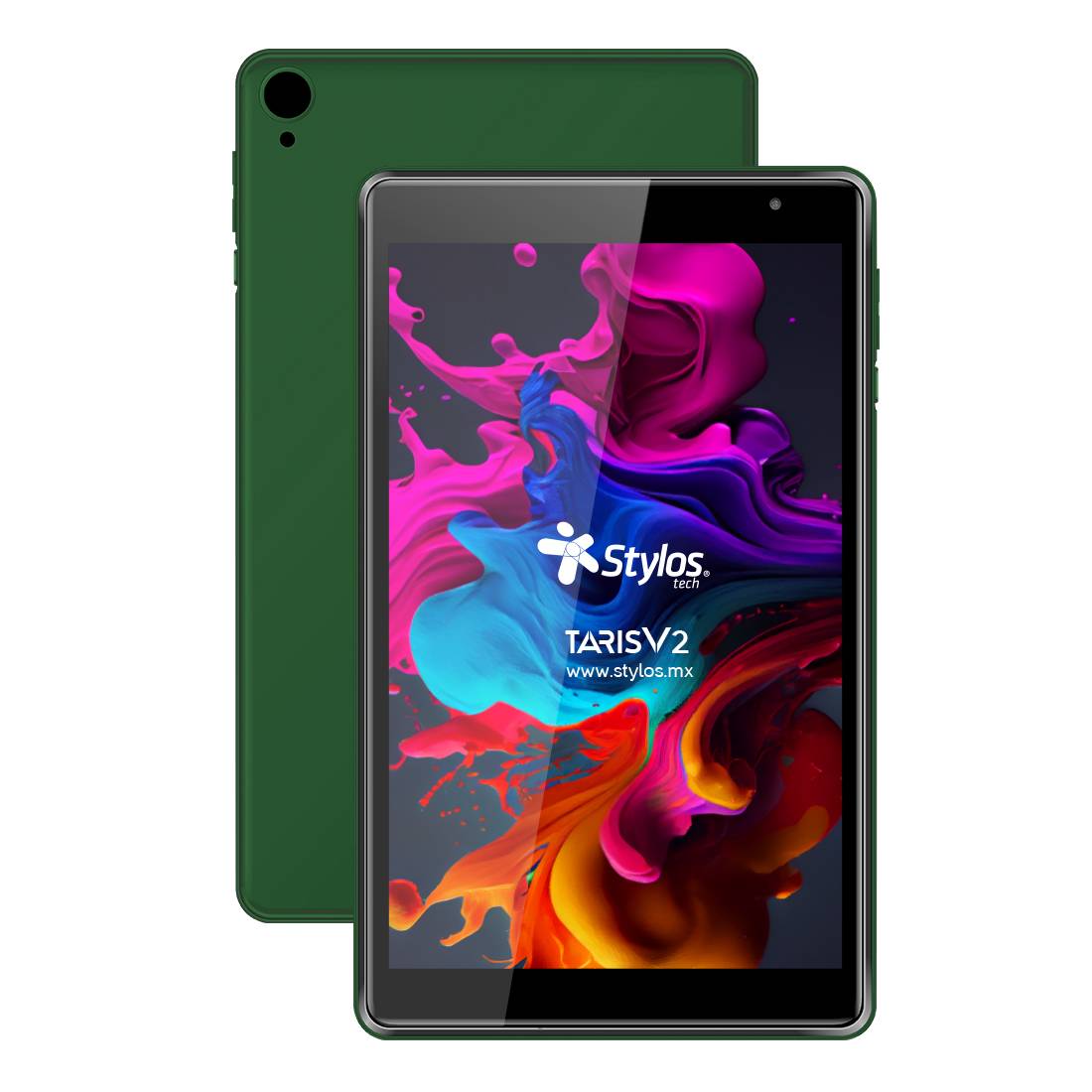 Tableta 8 pulgadas 2+32gb verde con funda stylos. stta81v