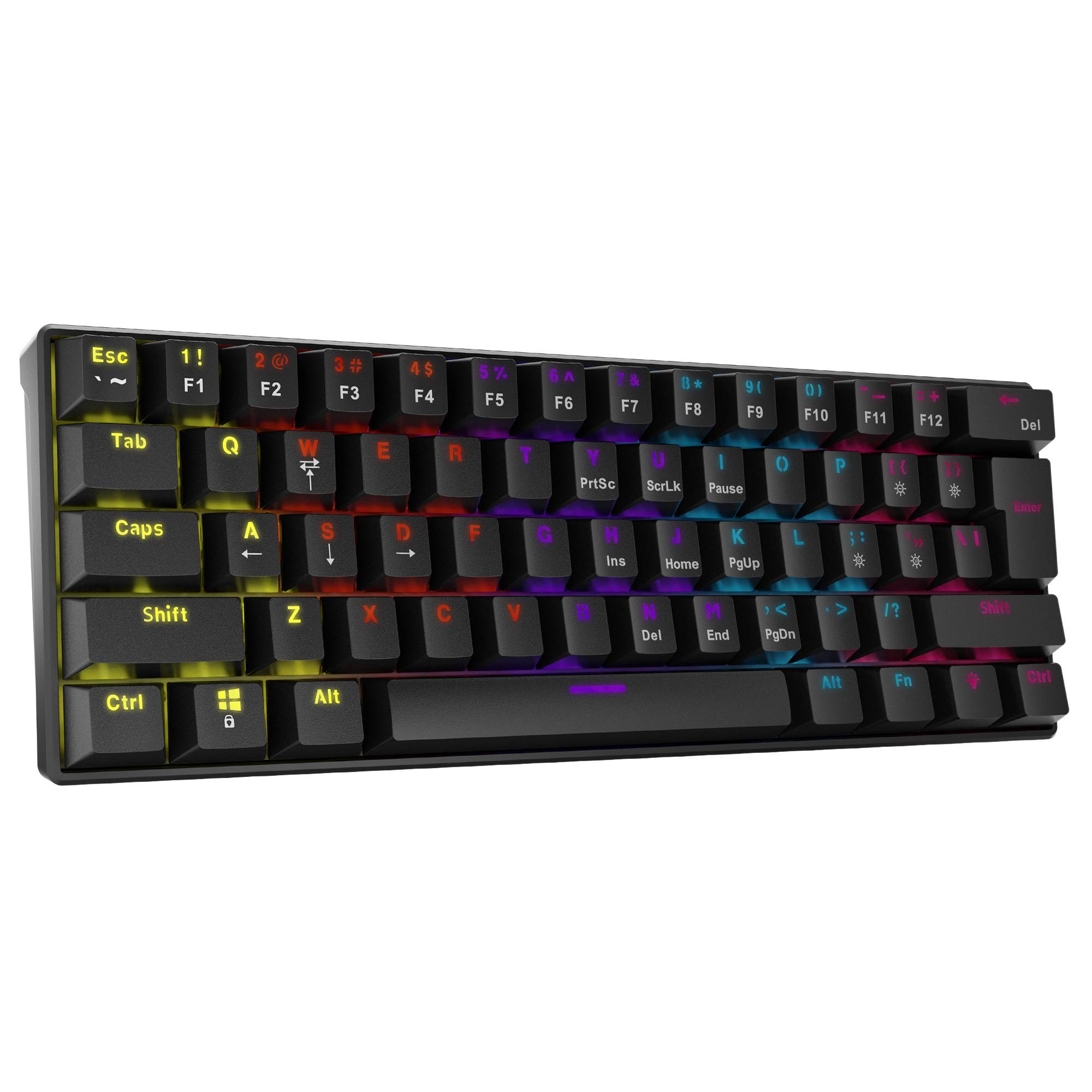 Teclado gaming xpg summoner mini - switch outemu blue. con iluminación rgb, en español. negro. summonermini61bl-bkces