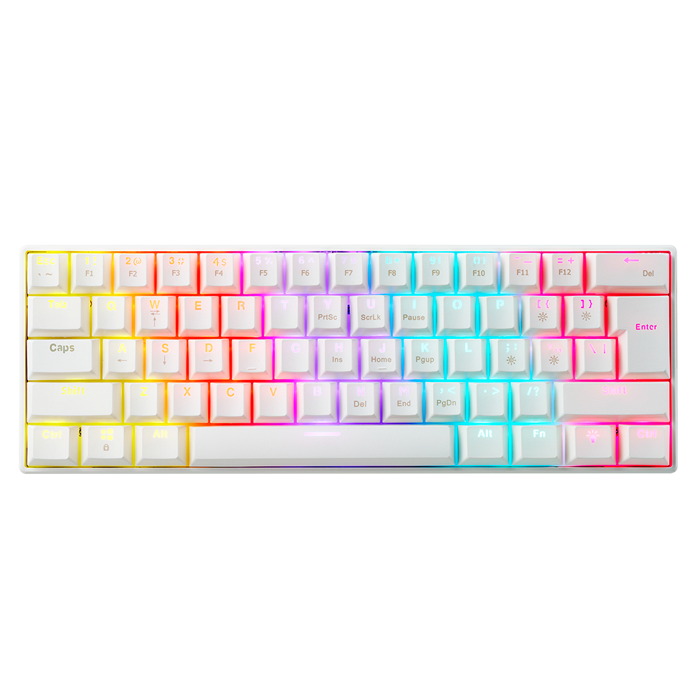 Teclado gaming xpg summoner mini - switch outemu blue. con iluminación rgb, en español. blanco. summonermini61bl-whces