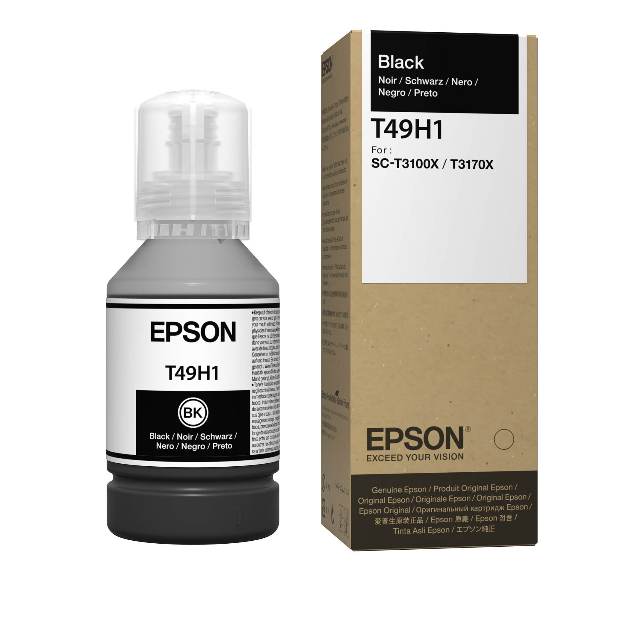 Botella de tinta  epson t49h100 - negro, sure color t3170x, botella