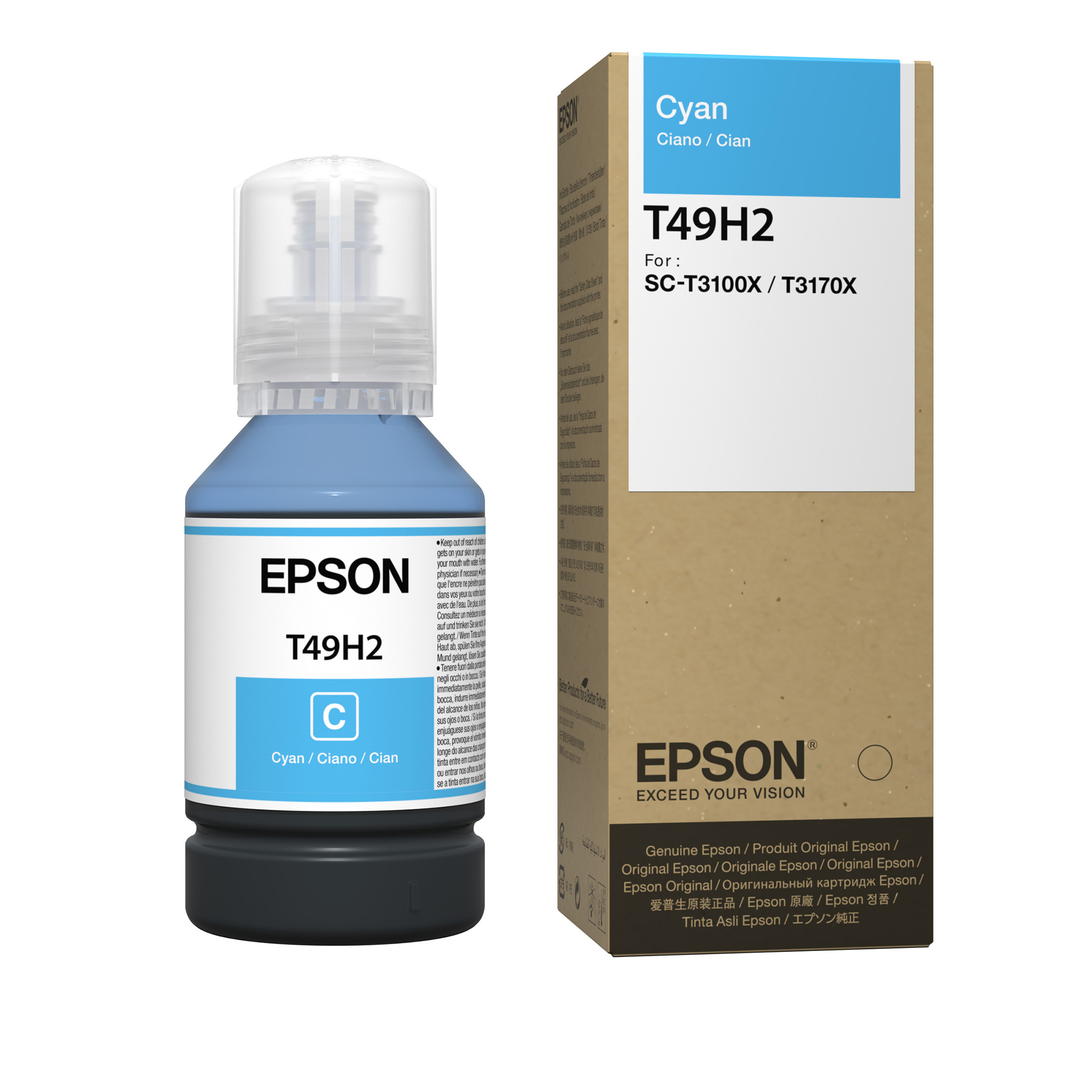 Botella de tinta epson t49h200 - cian, sure color t3170x, botella