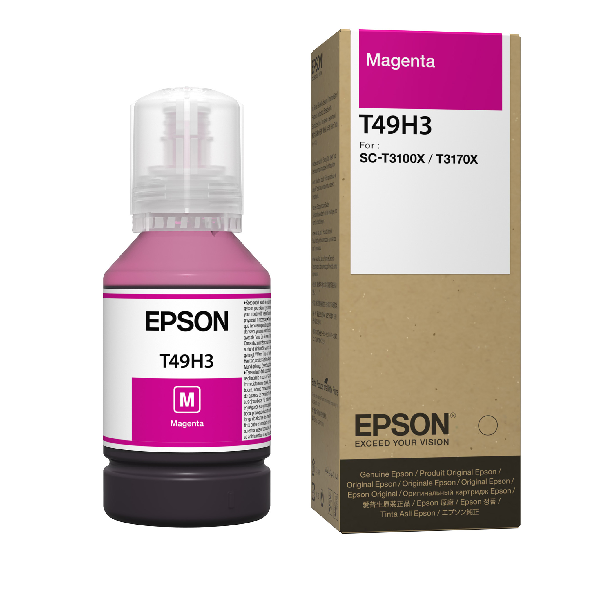 Botella de tinta epson t49h300 - magenta, sure color t3170x, botella