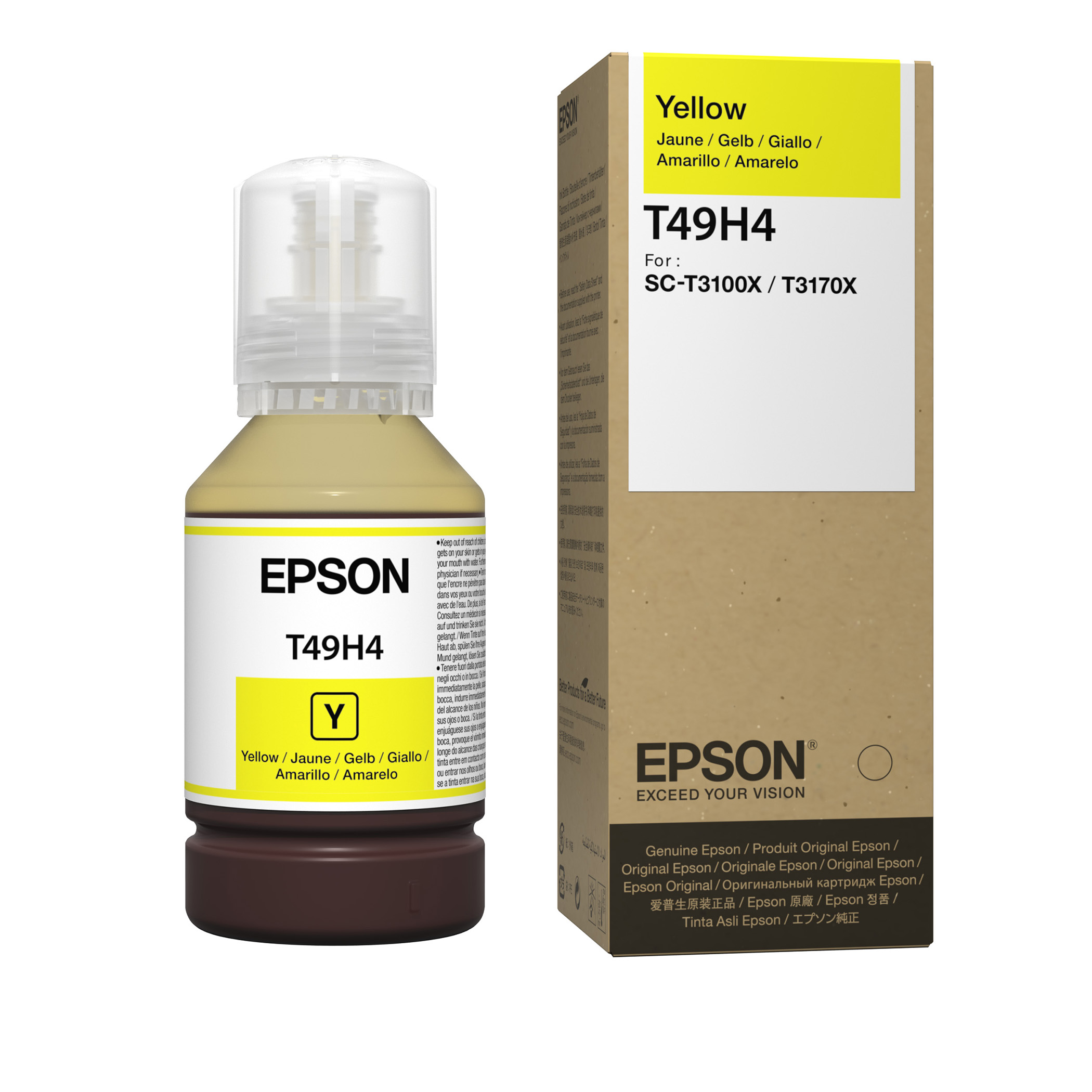 Botella de tinta epson t49h400 - amarillo, sure color t3170, botella