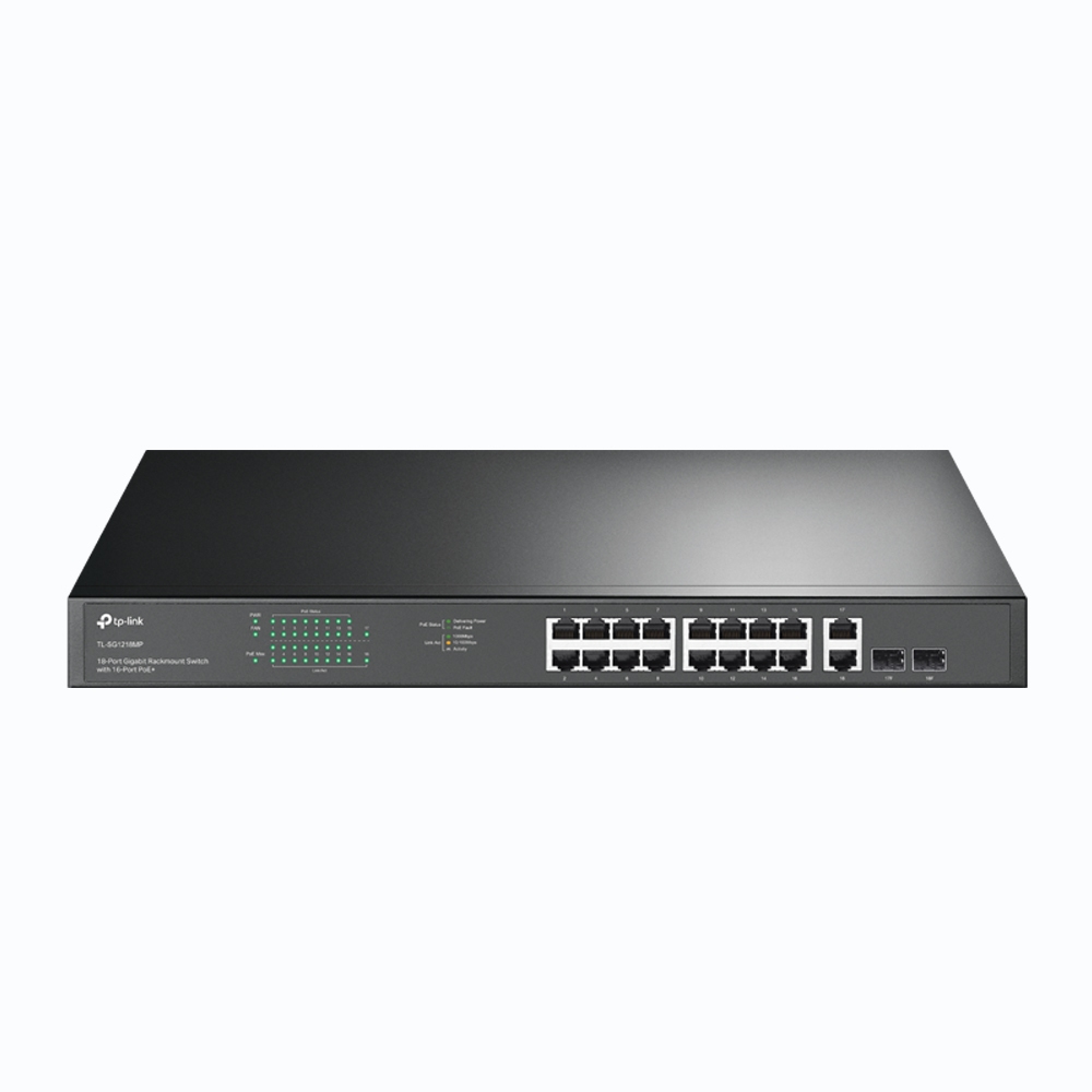 Switch no administrable tp-link tl-sg1218mp - negro, 16 puertos