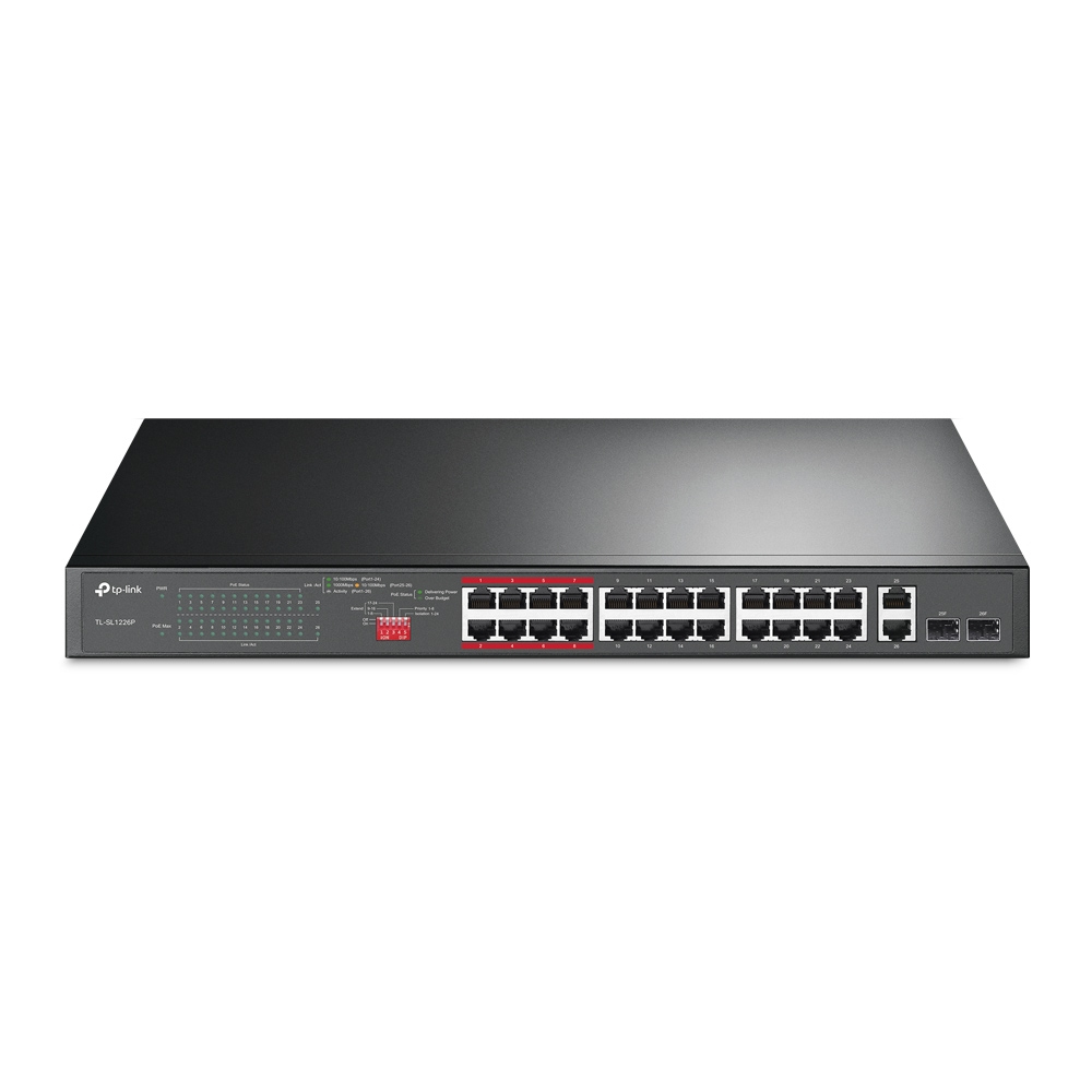 Switch poe no gestionable tp-link tl-sl1226p - negro, 294 w, 24 puertos