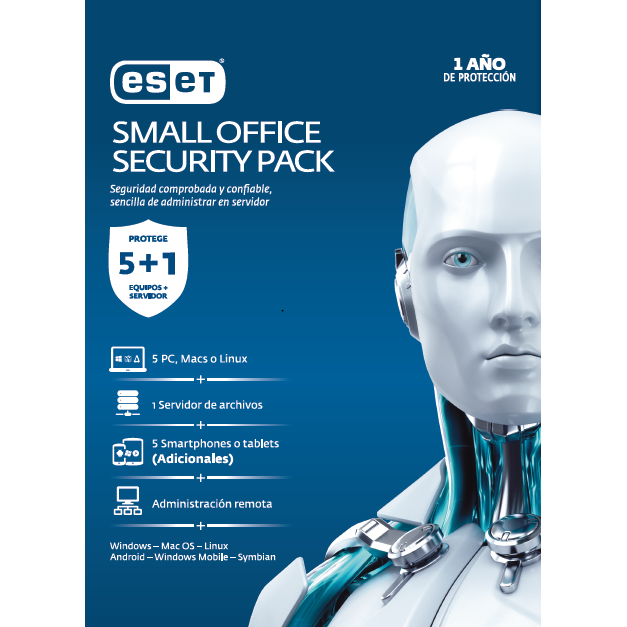 Antivirus eset small office security pack - base, 5 licencias, 1 año(s), español, caja