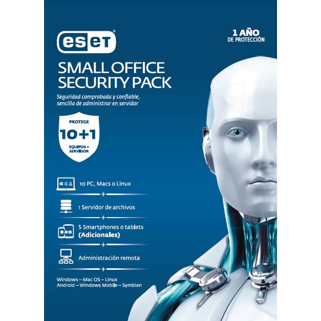 Antivirus eset small office security pack - base, 10 licencias, 1 año(s), español, caja