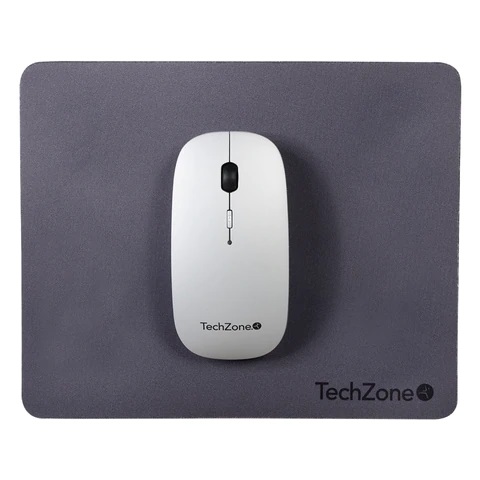 Mouse slide silver inalámbrico de batería recargable techzone - 1600 dpi's, 4 botones, texturizado en rubber, mousepad de regalo, 1 año de garantía.