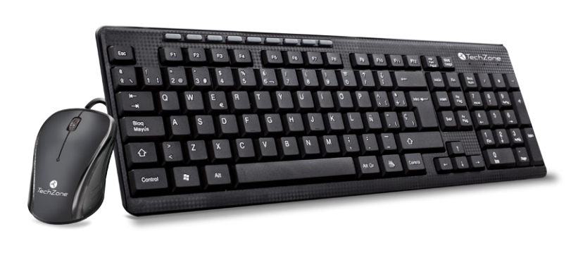 Kit essencially techzone - combo alámbrico con conexión usb, mouse 1000 dpi's, teclado con 112 teclas tipo qwerty, 1 año de garantía.