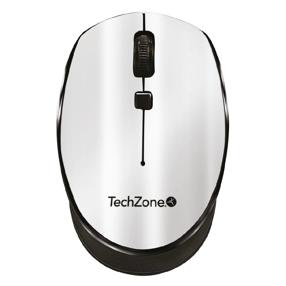 Mouse inalámbrico start silver techzone - hasta 1600 dpi's, 3 botones, textura en rubber, 1 año de garantía.