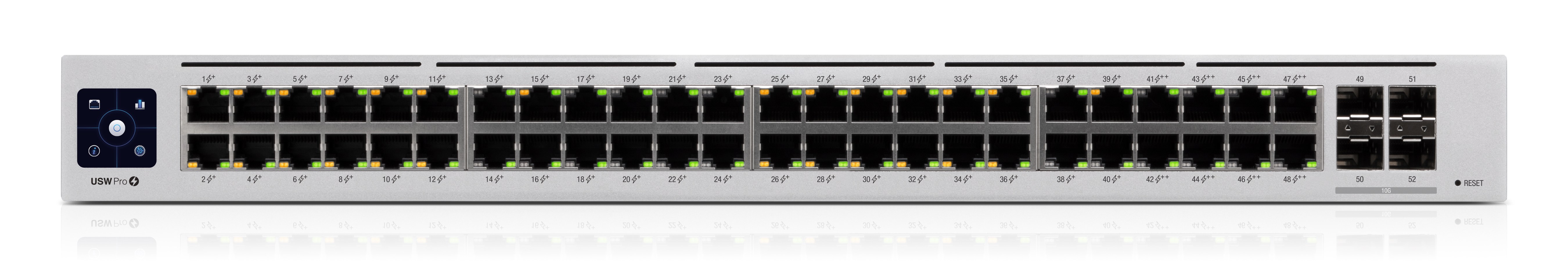 Switch usw-pro-48-poe gen2 ubiquiti networks - capa 3 de 48 puertos poe 802.3at/bt + 4 puertos 1/10g sfp+, 600w, pantalla informativa