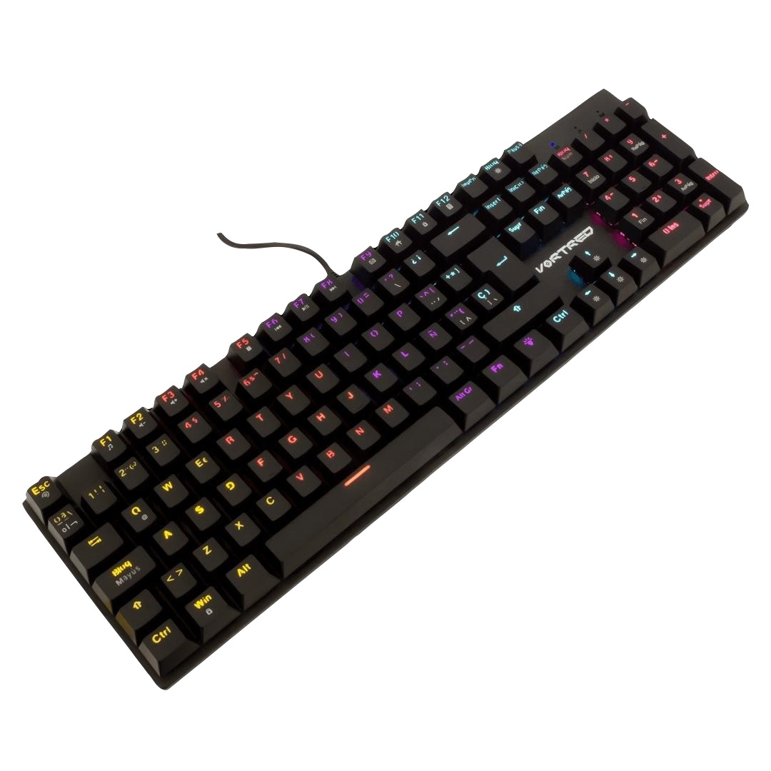 Teclado mecánico gamer vortred v-930440 - negro, rgb