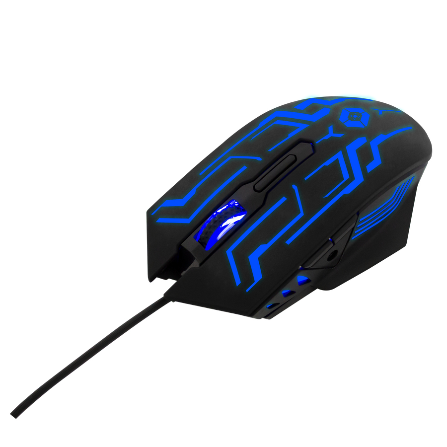 Mouse alámbrico vortred legacy - usb, juego, 800/1600/2400/3600 dpi, negro