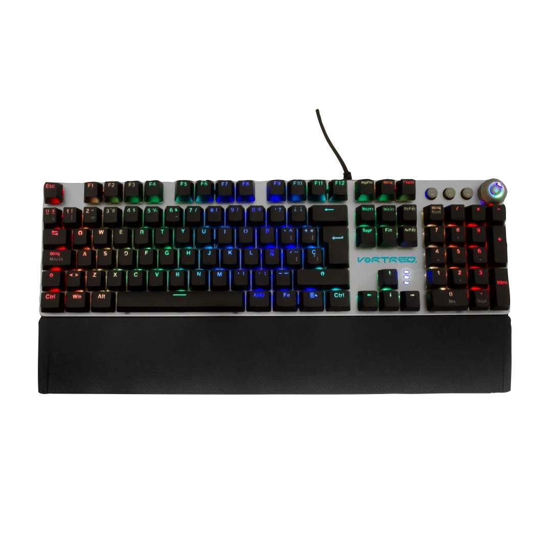 Teclado mecánico programable vortred v-930600 - negro, rgb