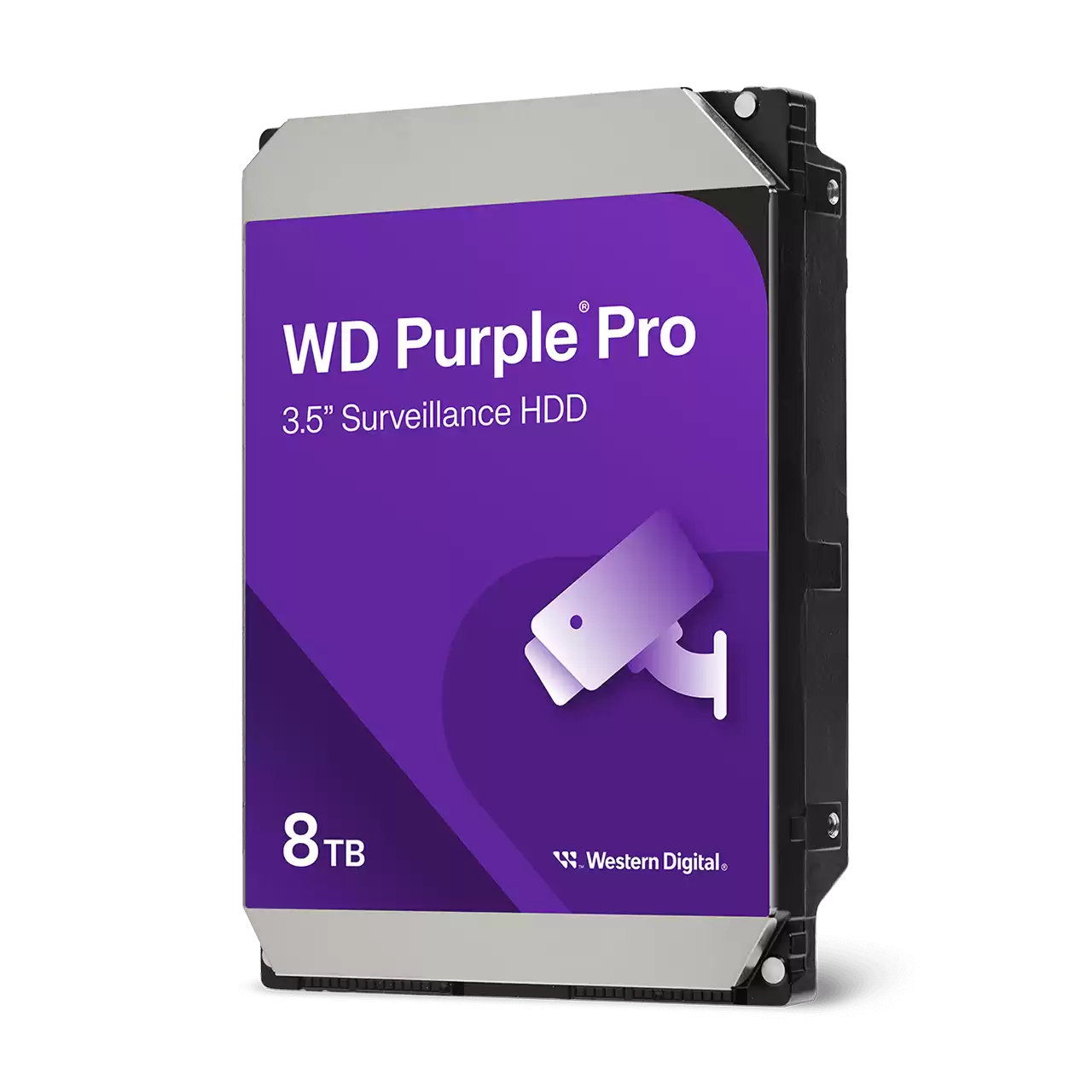 Disco duro interno wd purple pro 8tb 3.5 escritorio sata3 6gb/s 256mb 7200rpm 24x7 ia dvr nvr 1-16 bahias 1-64 camaras (wd8002purp)