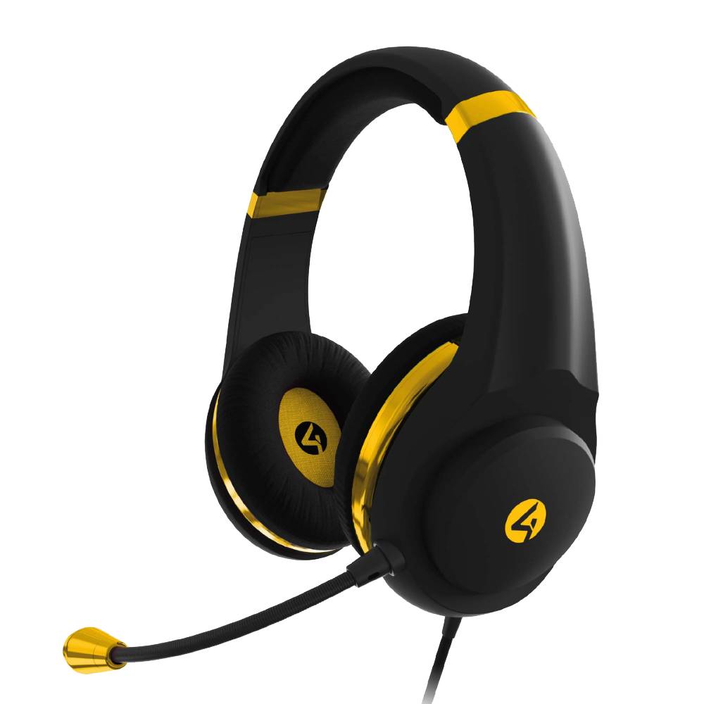 Auriculares para juegos 4gamers xp-goldblk-m-4g (color negro-dorado)