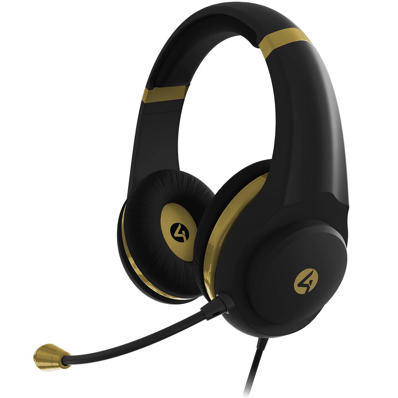 Auriculares para juegos 4gamers xp-goldr-blk-4g (color negro-dorado)