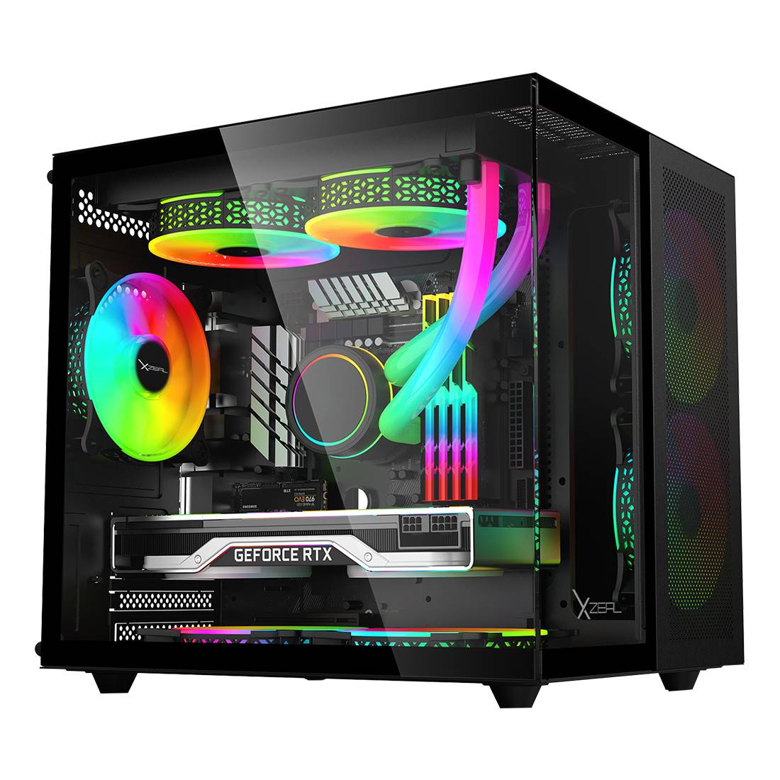 Gabinete cubo gamer cxi1 negro. xzgamc1b