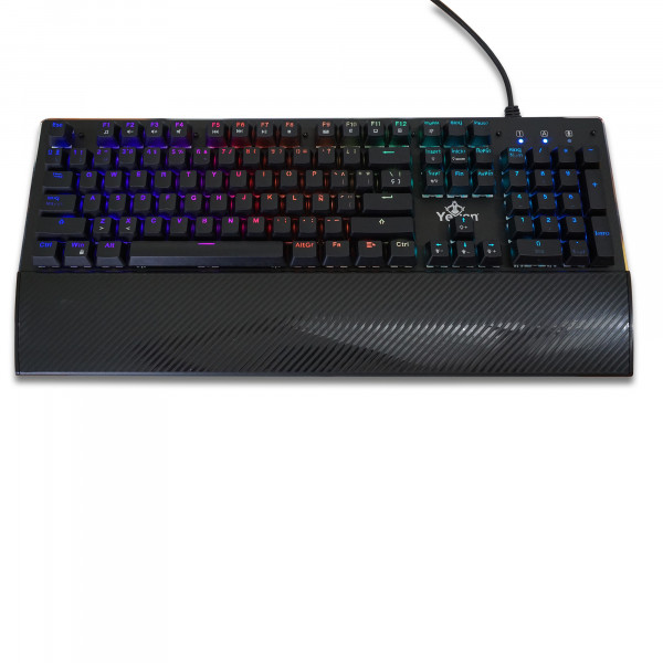 Teclado gamer yeyian yat1801 flare serie 2000 mecanic switch azul rgb