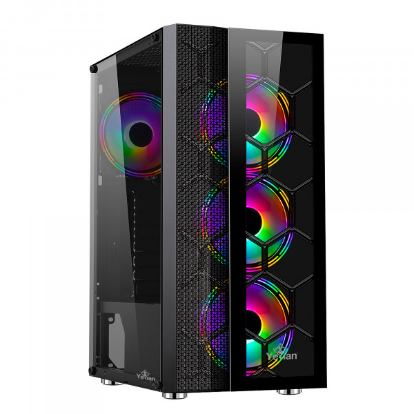 Gabinete gaming yeyian case rapture series 2500 - midi-tower, gabinete, atx, micro-atx, negro