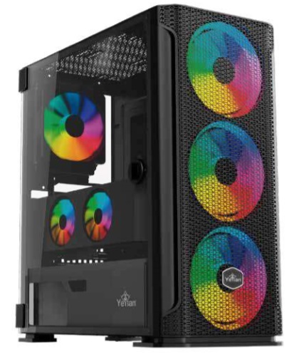 Gabinete yeyian ygh-49703 hollow 2500 atx - c/t 3ven argb/mesh/usb/negro