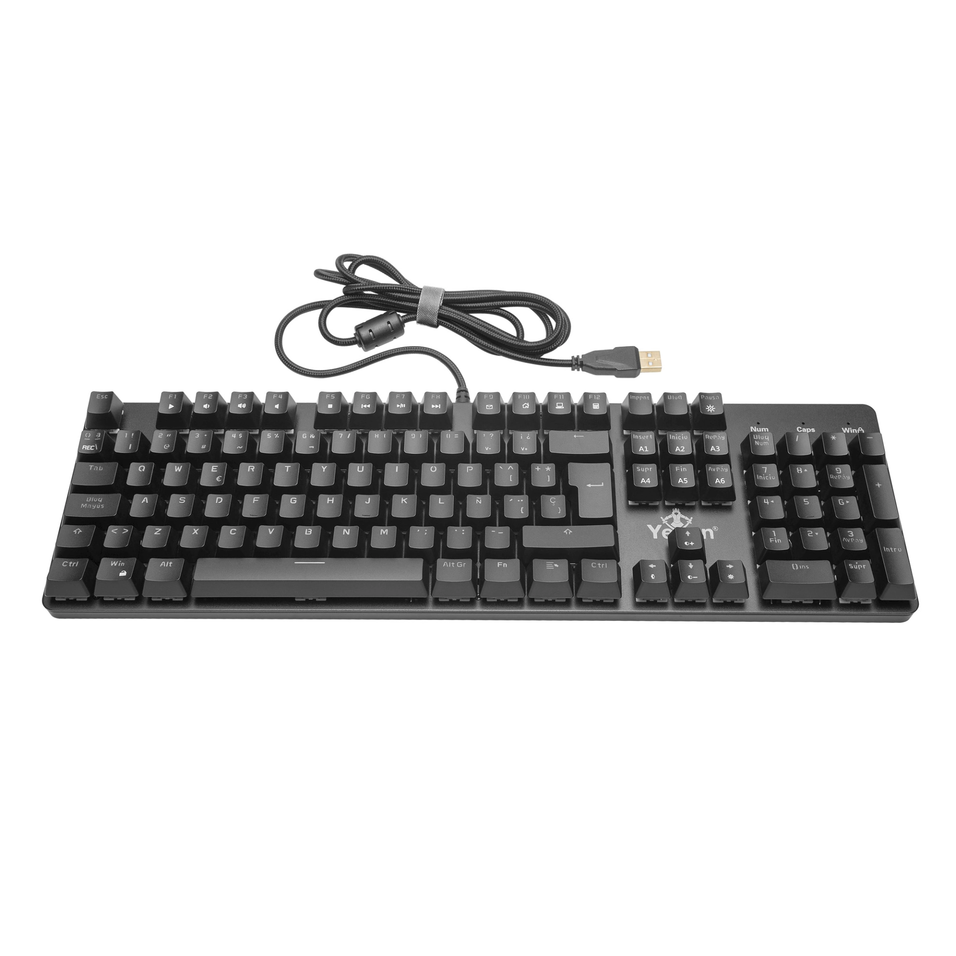 Teclado kusari gaming mecánico yeyian yeyian ykm-ergb-01 - negro, rgb