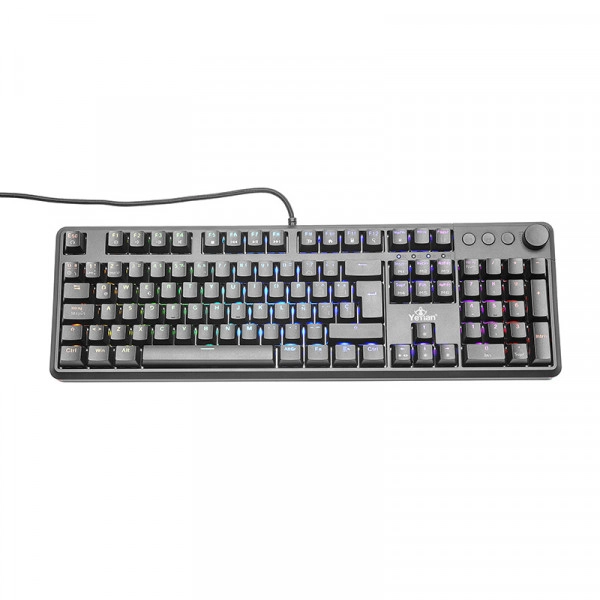 Teclado gaming yeyian ytm-28208b asward s3000 mecanic switch azul rgb