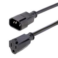 Cable de 1m  de extension de alimentacion para computadoras, iec 320 c14 a nema 5-15r, 10a 125v, alargador - startech.com mod. 1415r-3f-power-cord