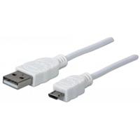 Cable usb,manhattan,324069, v2 a-micro b, bolsa pvc 1.8m blanco