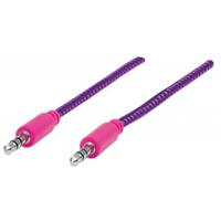 Cable audio,manhattan,352826, estereo 3.5mm m-m 1.0m textil morado/rosa