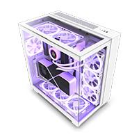 Gabinete nzxt h9 elite / vidrio templado / blanco / atx mid tower /con 3 ventiladores rgb /1 sin rgb / gamer