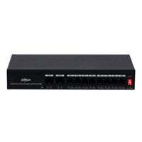 Switch  poe dahua  de 10 puertos fast ethernet/ 8 puertos poe/ 2 puertos uplink/ 65 watts totales/ soporta poe watchdog/ switching 2.0 gbps/ con protección de descargas/