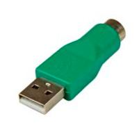 Adaptador para teclado o mouse usb a conector ps/2 minidin - 1x macho usb - 1x hembra mini-din - verde - startech.com mod. gc46mf