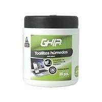 Toallitas humedas limpiadoras ghia 30 pzs proteccion antibacterial