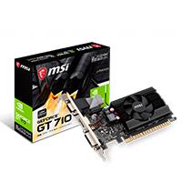 Tarjeta de video msi nvidia gt710/pcie x8 2.0/2gb ddr3/hdmi/vga/dvi/1x ventilador/bajo perfil/gama basica