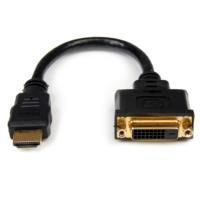 Cable adaptador de 20cm hdmi a dvi - dvi-d hembra - hdmi macho - cable convertidor de video - negro - startech.com mod. hddvimf8in