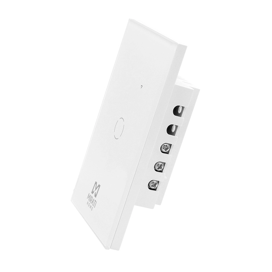 Apagador inteligente de pared mirati de 1 apagador touch wifi 2.4hz bluetooth // compatible con android e ios // funciona con alexa y asistente de google