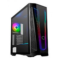 Gabinete cooler master masterbox 540 con ventana argb, mid-tower, mini itx/micro atx/atx/e-atx, usb 3.2, sin fuente, negro