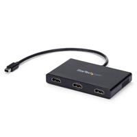 Splitter multiplicador mst mini displayport a 3 puertos hdmi - hub mst - adaptador multimonitor - concentrador mst displayport 1.2 - 2x 4k 30hz - 1x 1080p - windows - startech.com mod. mstmdp123hd