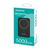 Bateria de respaldo power bank magnético r050 adata 5000 mah/ usb -c / carga inalámbrica / negro (pr050-11bk)