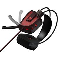 Audifonos gaming viper v360 de diadema con microfono plegable sonido envolvente 7.1 led roja conector usb