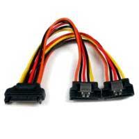 Cable de 15cm adaptador splitter divisor de alimentacion sata latching con cierre pestillo - 2x hembra - 1x macho - startech.com mod. pyo2lsata