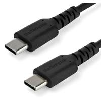 Cable de carga de 2m usb c - de carga rapida y sincronizacion usb 2.0 tipo c a usb c para laptop - revestimiento tpe de fibra de aramida m/m 60w negro - ipad pro surface - startech.com mod. rusb2cc2m