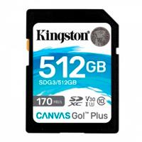 Memoria flash sd kingston sdxc canvas go plus 512gb 170rc10 uhs-i u3 v30(sdg3/512gb)