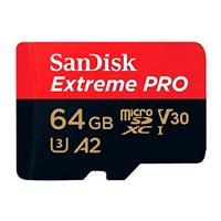 Memoria sandisk micro sdxc 64gb extreme pro 200mb/s 4k clase 10 a2 v30 c/adaptador sdsqxcu-064g-gn6ma