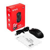 Mouse xpg slingshot switch optico pixart pmw 3360 400-12000 ppp 250 ips 6 botones usb tipo a negro led 4 modos de iluminacion gamer (slingshot-bkcww)