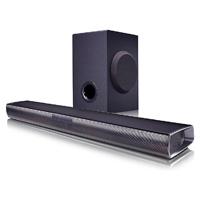 Lg sound bar subwoofer, 2.1 canales, bluetooth,1600w rms , woofer level -15-6db,negro