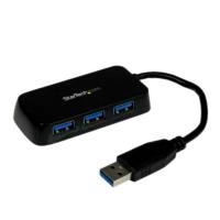 Hub usb 3.0 de 4 puertos - adaptador concentrador hub usb 3.0 super speed 4 puertos salidas portatil para laptop computadora - negro - startech.com mod. st4300minu3b