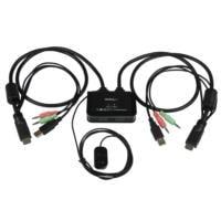 Switch conmutador kvm de 2 puertos hdmi® usb audio mini jack con cables integrados sin alimentacion externa - 1080p - startech.com mod. sv211hdua