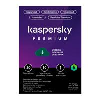 Esd kaspersky premium (total security) / 20 dispositivos / 10 cuentas kpm / 1 año